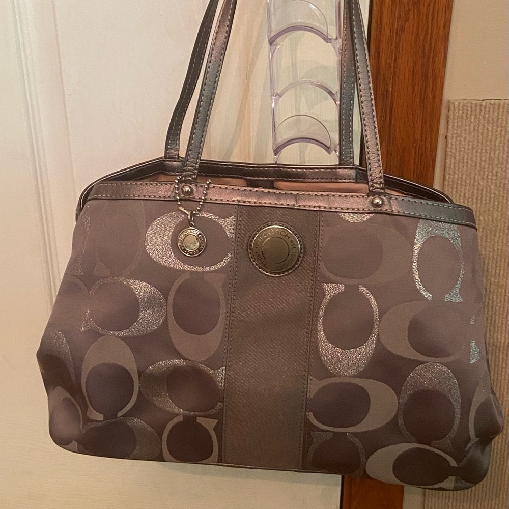 Coach Metallic Silver Shoulder Bag